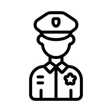 Polis Memuru Man simgesi, vektör illüstrasyonu                        