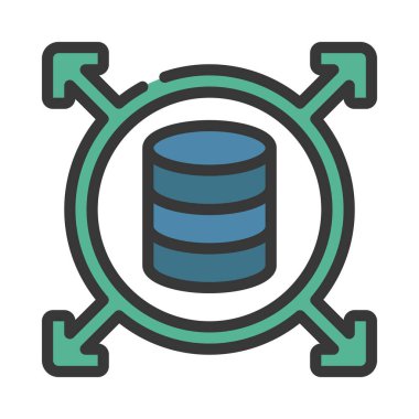 Veri Yönü simgesi, vektör illüstrasyonu   