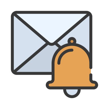 E- posta Bildirimi Simgesi, Vektör İllüstrasyonu