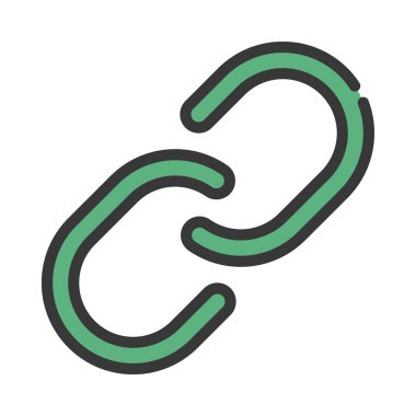 bağlantı düz simgesi, vektör illüstrasyonu 