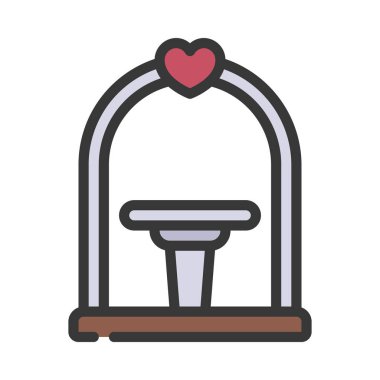 Papaz Kemeri düz simgesi, vektör illüstrasyonu 