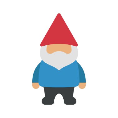 Bahçe Gnome düz simgesi, vektör illüstrasyonu 