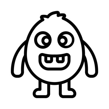 Beyaz arkaplanda canavar tasarımı vektör çizimi 