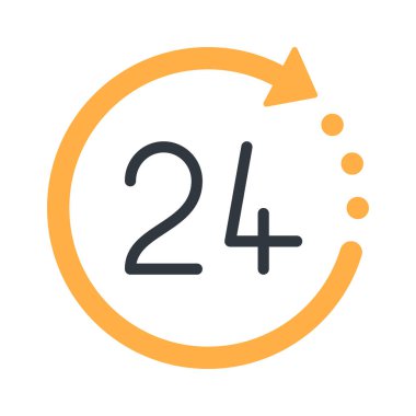 24 Saat Arrow web simgesi vektör çizimi