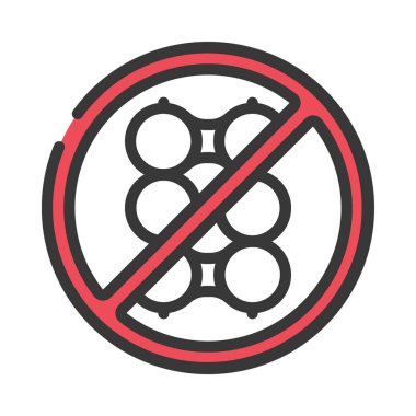 Altı Paket Halkaları düz simgesi yok, vektör illüstrasyonu 