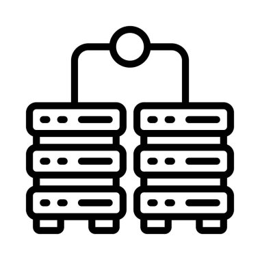 sunucu vektör hat simgeler