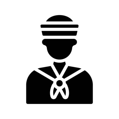 Sailor düz simgesi, vektör illüstrasyonu 