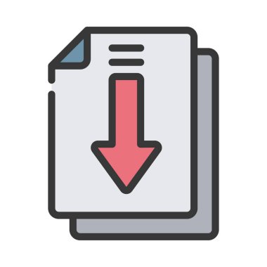 Belge simgesi, vektör illüstrasyonu indir  