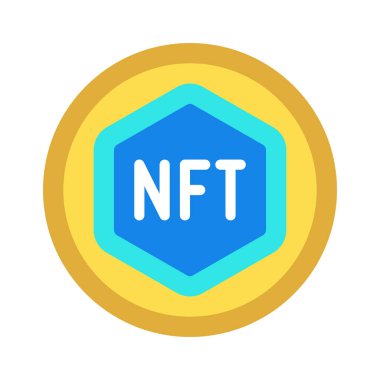 NFT Token web simgesi vektör çizimi