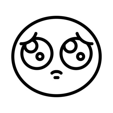 üzgün emoji simgesi tasarımı, çizgi film vektör illüstrasyonu                      