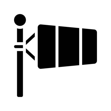 Rüzgâr Bayrağı web simgesi düz tasarım, vektör illüstrasyonu