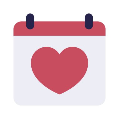 Aşk Tarihi Takvimi simgesi, vektör illüstrasyonu 