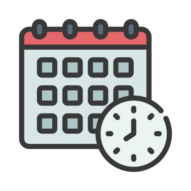  Vektör illüstrasyonu, takvim web simgesi 