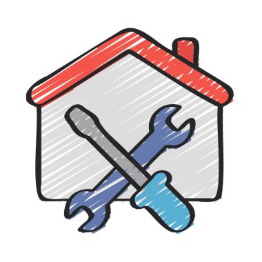 Ev Yenileme simgesi, vektör illüstrasyonu  