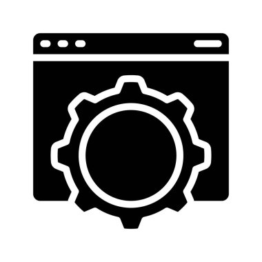 Web Sitesi Yönetim simgesi, vektör illüstrasyonu