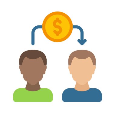 Paylaşımcı Simgesine Basit düz illüstrasyon