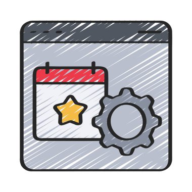 Olay Yönetimi web simgesi vektör illüstrasyonu