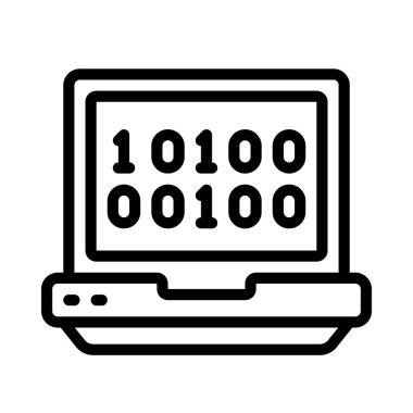 Dizüstü bilgisayar ikonu, vektör illüstrasyonu 