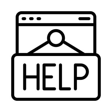 Web Sitesi Yardım Web simgesi vektör illüstrasyonu