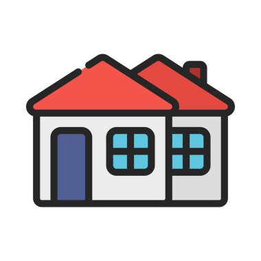 İkinci Ev simgesi, vektör illüstrasyonu  