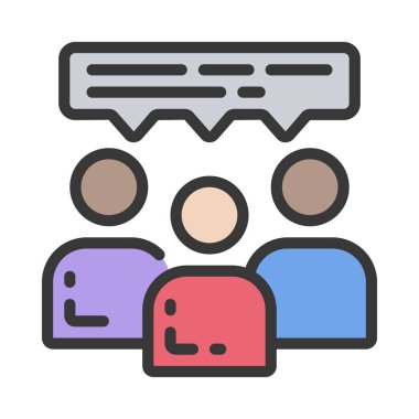 Konferans geribildirim simgesi tasarım vektörü çizimi 