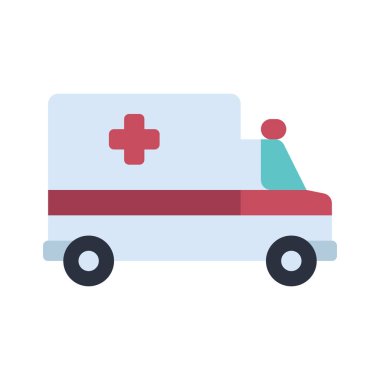 ambülans vektörü düz simgesi