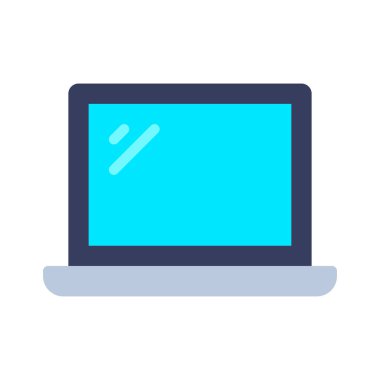 Beyaz arka plan üzerinde izole dizüstü bilgisayar simgesi