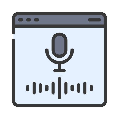 Ses arama simgesi, vektör illüstrasyonu  