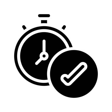 kronometre saat simgesi, düz dizayn