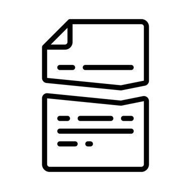 Kırık Belge simgesi, vektör illüstrasyonu  