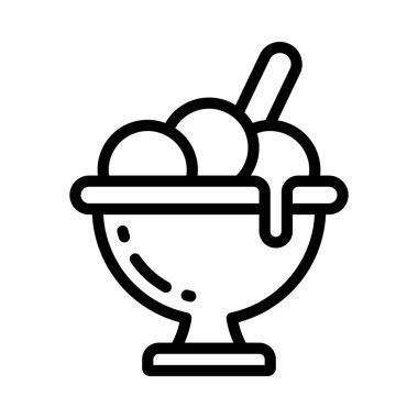 dondurma yassı simgesi, vektör illüstrasyonu