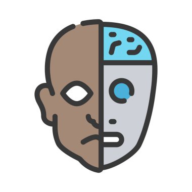 Android düz simge, vektör illüstrasyonu 