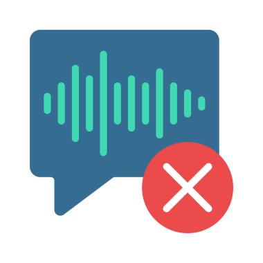 Tamamlanmamış Ses Kontrolü düz simgesi, vektör illüstrasyonu 