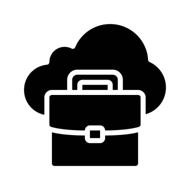 İş Bulutu Simgesi, Vektör İllüstrasyonu