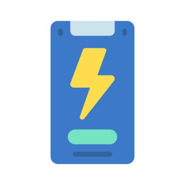 Mobil Güç Kontrolleri simgesi basit düz illüstrasyon