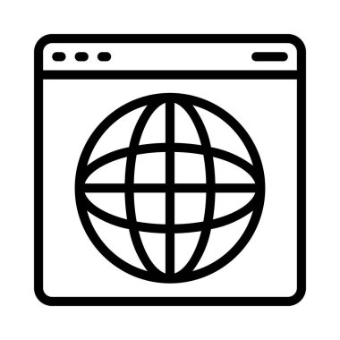 Globe Izgara simgesi, vektör illüstrasyonu basit tasarım