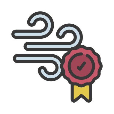 İyi Hava Kalitesi düz simgesi, vektör illüstrasyonu 