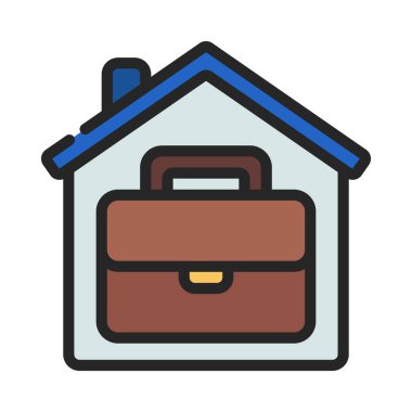 Work Home simgesi, vektör illüstrasyonu  