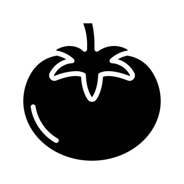 Domates Sebze Simgesi Vektör İllüstrasyonu 