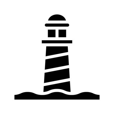 deniz feneri vektör simgesi, illüstrasyon 