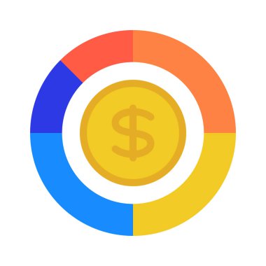 Grafik Grafiği Düz Simge Çemberi Turtası