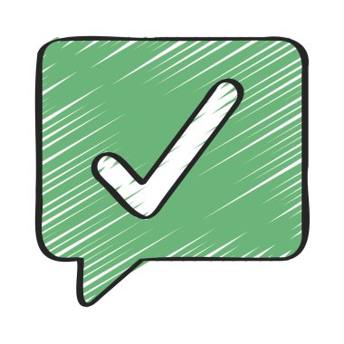 İleti simgesini, vektör illüstrasyonunu kontrol et