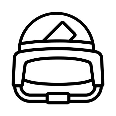 Kask yassı simgesi, vektör illüstrasyonuna bas 