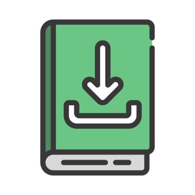 İndirilebilir Kitap simgesi, vektör illüstrasyonu