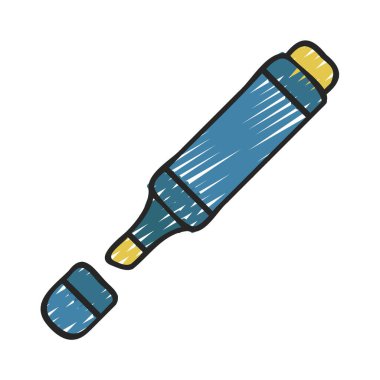 İşaretleyici kalem simgesi, vektör illüstrasyonu basit tasarım