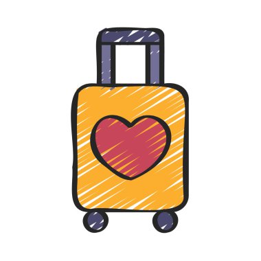 bagaj düz simgesi, vektör illüstrasyonu 