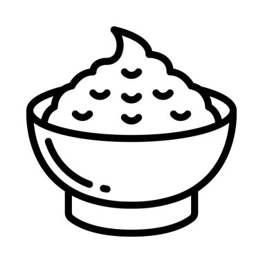 Patates püresi düz simgesi, vektör illüstrasyonu 