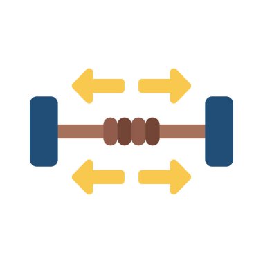 Gerilim Gücü düz simgesi, vektör illüstrasyonu 