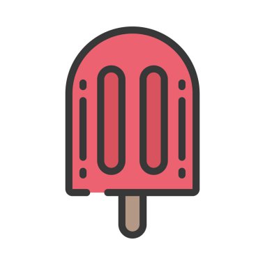Ice Lolly vektör düz renk simgesi