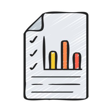 Çizelge Listesi Belge simgesi ana hatları vektörü. İş büyümesi. veri analizi